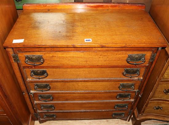 Late Victorian chest of 6 shallow drawers